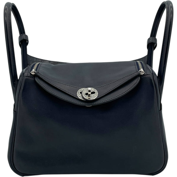 エルメス HERMES リンディ26 タッチ Y刻 ブルーインディゴ SV金具 スイフト・ニロティカスマット レディース ハンドバッグ