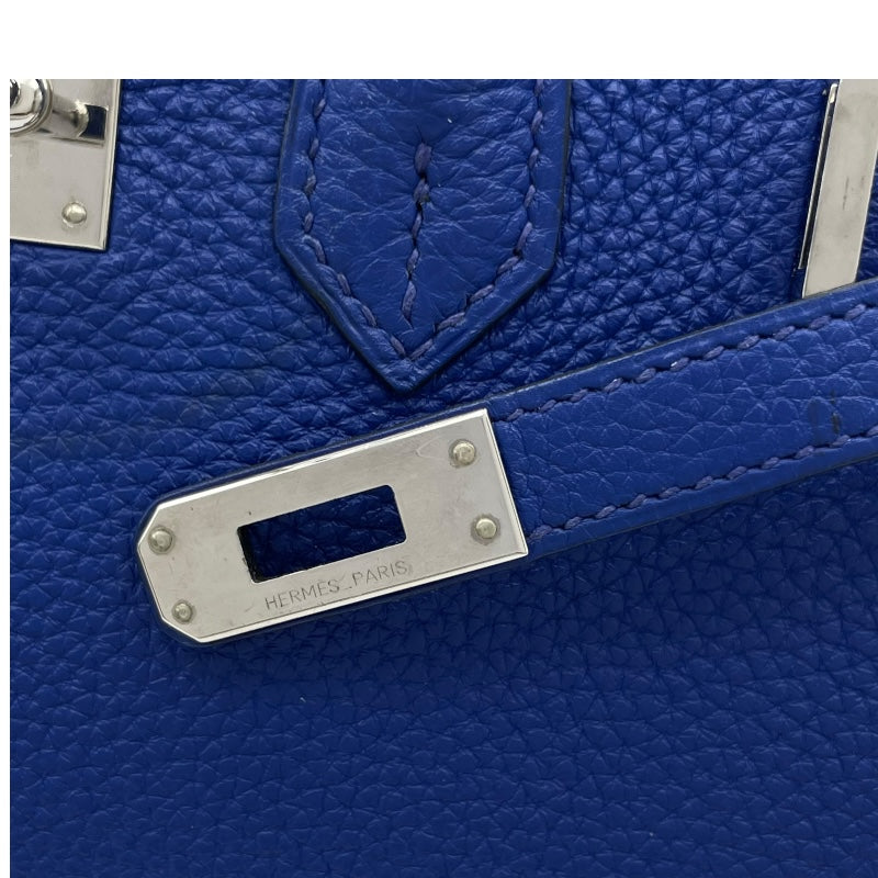 エルメス HERMES バーキン25 □O刻 ブルーエレクトリック SV金具 トゴ レディース ハンドバッグ