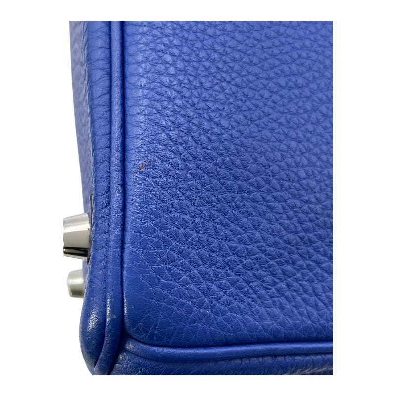 エルメス HERMES バーキン25 □O刻 ブルーエレクトリック SV金具 トゴ レディース ハンドバッグ