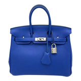エルメス HERMES バーキン25 □O刻 ブルーエレクトリック SV金具 トゴ レディース ハンドバッグ