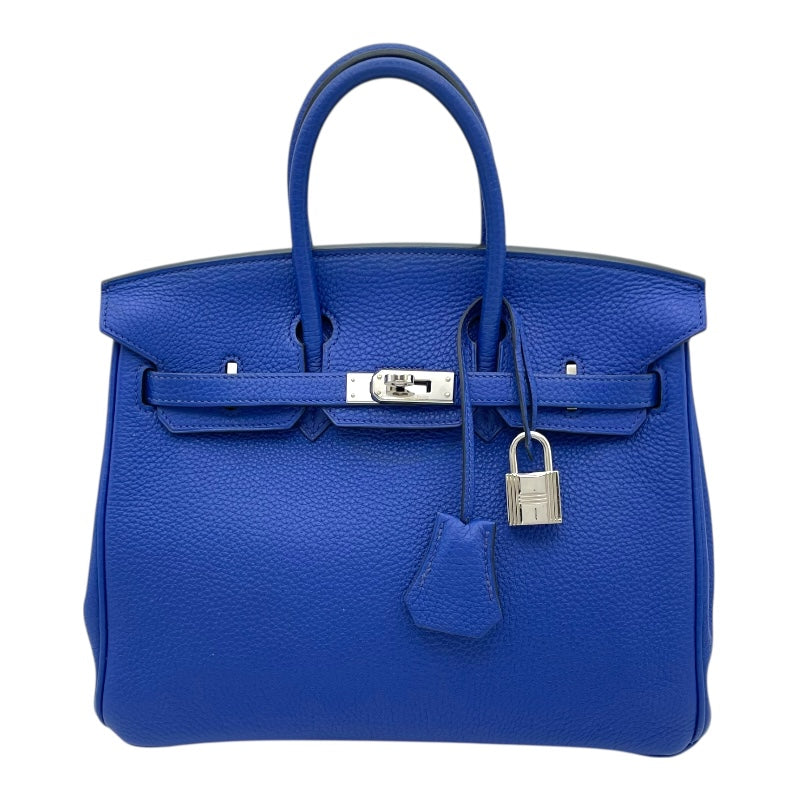 エルメス HERMES バーキン25 □O刻 ブルーエレクトリック SV金具 トゴ レディース ハンドバッグ