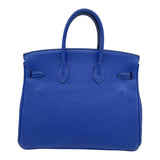 エルメス HERMES バーキン25 □O刻 ブルーエレクトリック SV金具 トゴ レディース ハンドバッグ