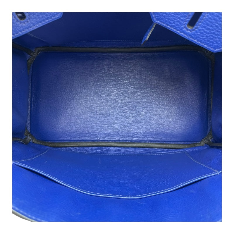 エルメス HERMES バーキン25 □O刻 ブルーエレクトリック SV金具 トゴ レディース ハンドバッグ