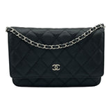 シャネル CHANEL マトラッセチェーン ウォレット A33814 20番台 ブラック SV金具 キャビアスキン レディース ショルダーバッグ