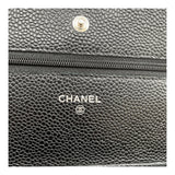 シャネル CHANEL マトラッセチェーン ウォレット A33814 20番台 ブラック SV金具 キャビアスキン レディース ショルダーバッグ