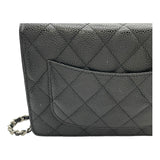 シャネル CHANEL マトラッセチェーン ウォレット A33814 20番台 ブラック SV金具 キャビアスキン レディース ショルダーバッグ