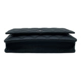 シャネル CHANEL マトラッセチェーン ウォレット A33814 20番台 ブラック SV金具 キャビアスキン レディース ショルダーバッグ