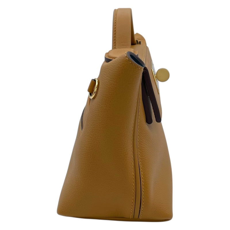 エルメス HERMES ヴァンキャトルミニヴェルソ B刻 キャラメル ニューブルージーン GD金具 エバーカラー スイフト レディース ハンドバッグ