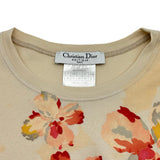 クリスチャン・ディオール Christian Dior 花柄プリント半袖Tシャツ 5H16155201 ベージュ コットン レディース 半袖Ｔシャツ