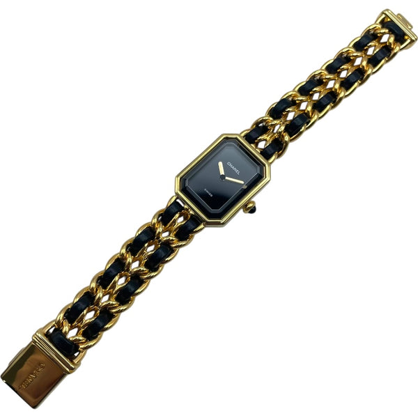 シャネル CHANEL プルミエール S H0001 ブラック GP レディース 腕時計