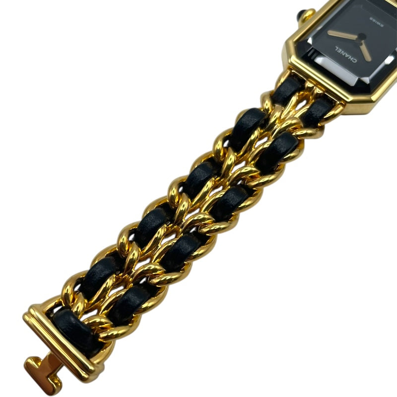 シャネル CHANEL プルミエール S H0001 ブラック GP レディース 腕時計