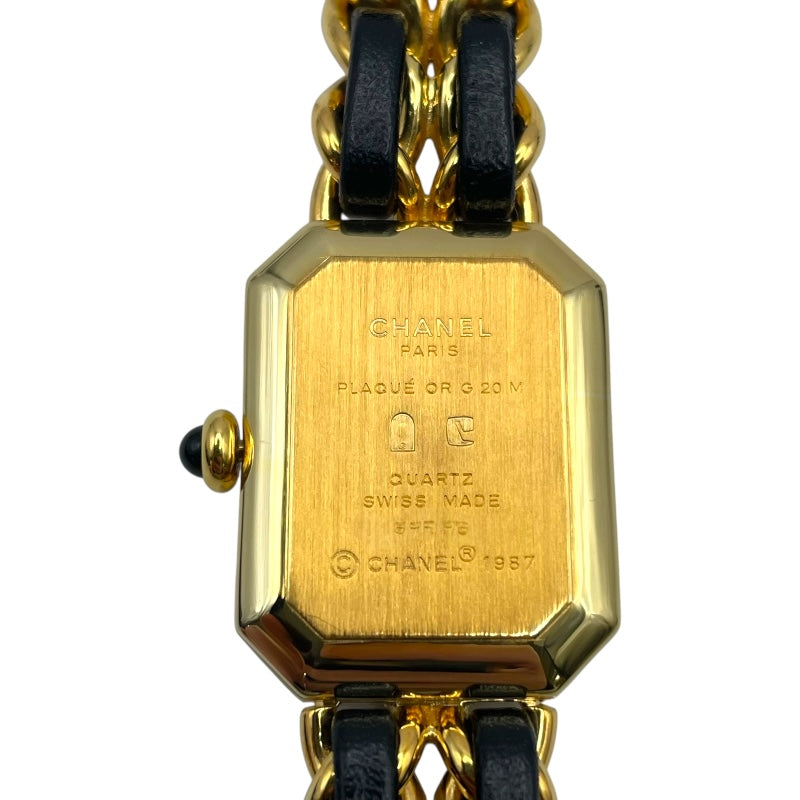 シャネル CHANEL プルミエール S H0001 ブラック GP レディース 腕時計