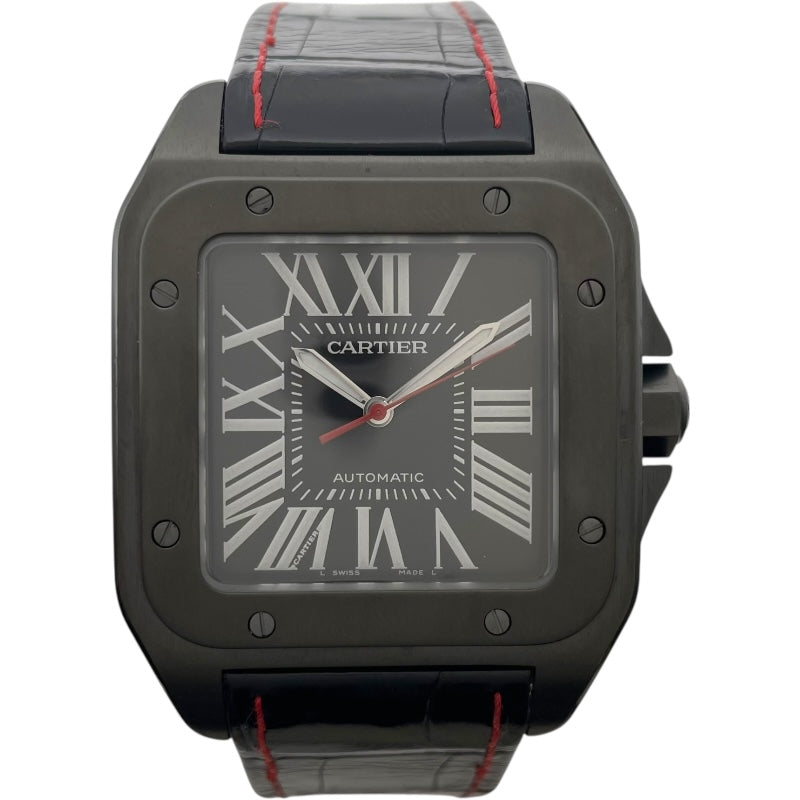 カルティエ Cartier サントス100 カーボンウォッチ LM WSSA0006 ブラック SS（ADLC加工） メンズ 腕時計