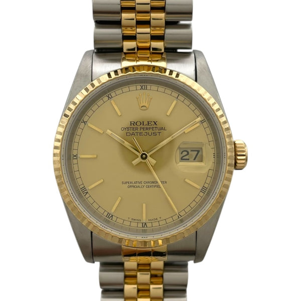 ロレックス ROLEX デイトジャスト36 16233 シャンパン K18YG/SS メンズ 腕時計
