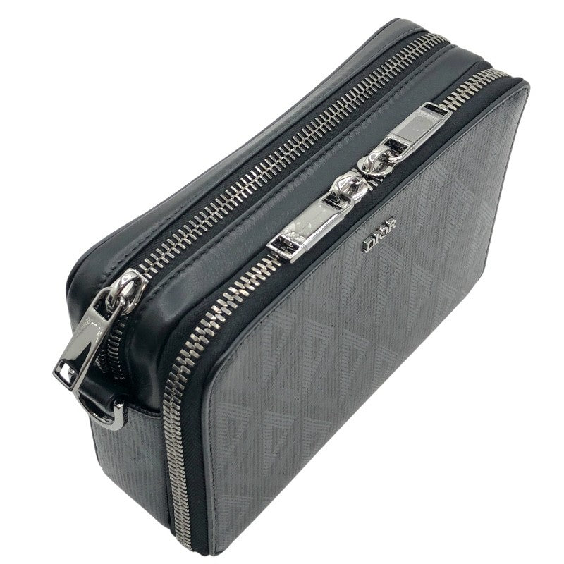 ディオールオム DIOR HOMME メッセンジャーポーチ ブラック×SV金具 CDダイヤモンド/メタル メンズ ショルダーバッグ