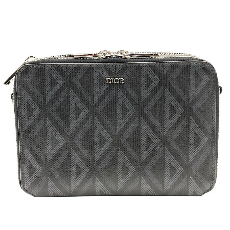 ディオールオム DIOR HOMME メッセンジャーポーチ ブラック×SV金具 CDダイヤモンド/メタル メンズ ショルダーバッグ