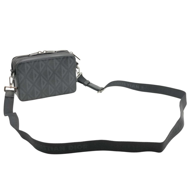 ディオールオム DIOR HOMME メッセンジャーポーチ ブラック×SV金具 CDダイヤモンド/メタル メンズ ショルダーバッグ