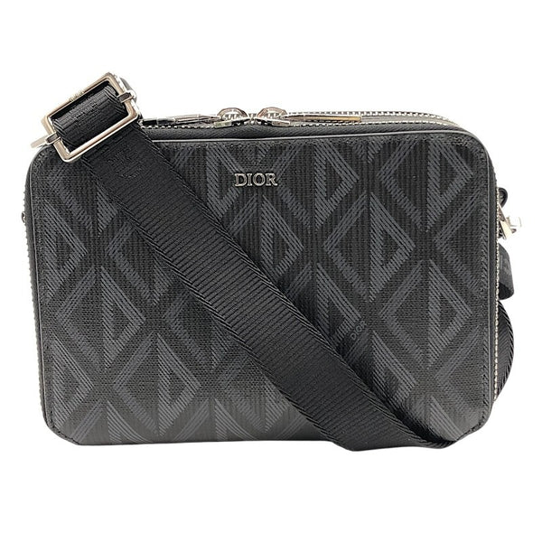 ディオールオム DIOR HOMME メッセンジャーポーチ ブラック×SV金具 CDダイヤモンド/メタル メンズ ショルダーバッグ