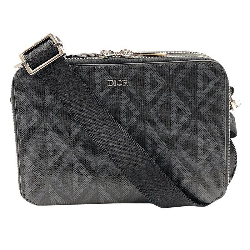 ディオールオム DIOR HOMME メッセンジャーポーチ ブラック×SV金具 CDダイヤモンド/メタル メンズ ショルダーバッグ