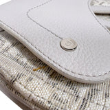 クリスチャン・ディオール Christian Dior サドルボディバッグ ホワイト　シルバー金具 キャンバス/レザー メンズ ボディバッグ