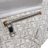 クリスチャン・ディオール Christian Dior サドルボディバッグ ホワイト　シルバー金具 キャンバス/レザー メンズ ボディバッグ