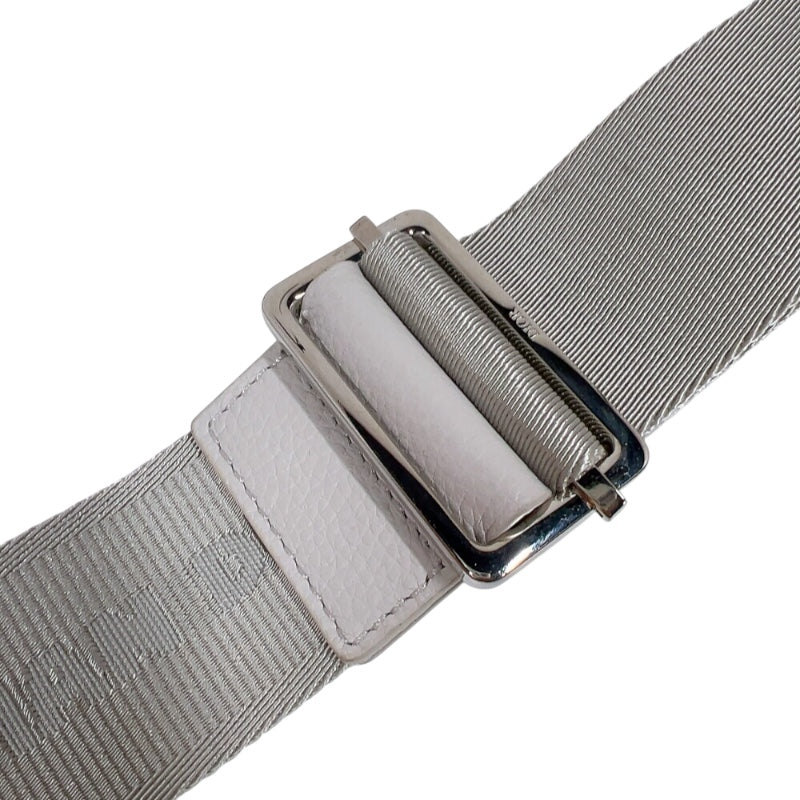 クリスチャン・ディオール Christian Dior サドルボディバッグ ホワイト　シルバー金具 キャンバス/レザー メンズ ボディバッグ