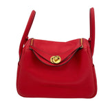 エルメス HERMES リンディ26 D刻 ルージュクー GD金具 トリヨンクレマンス レディース ショルダーバッグ