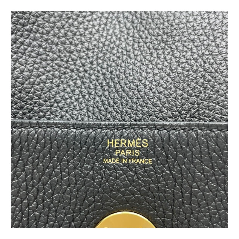 エルメス HERMES リンディ30 U刻 ブラック GD金具 トリヨン レディース ショルダーバッグ