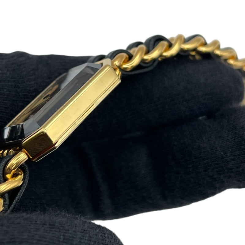 シャネル CHANEL プルミエール S H0001 ブラック GP×革ベルト クオーツ レディース 腕時計