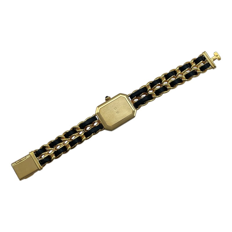 シャネル CHANEL プルミエール S H0001 ブラック GP×革ベルト クオーツ レディース 腕時計