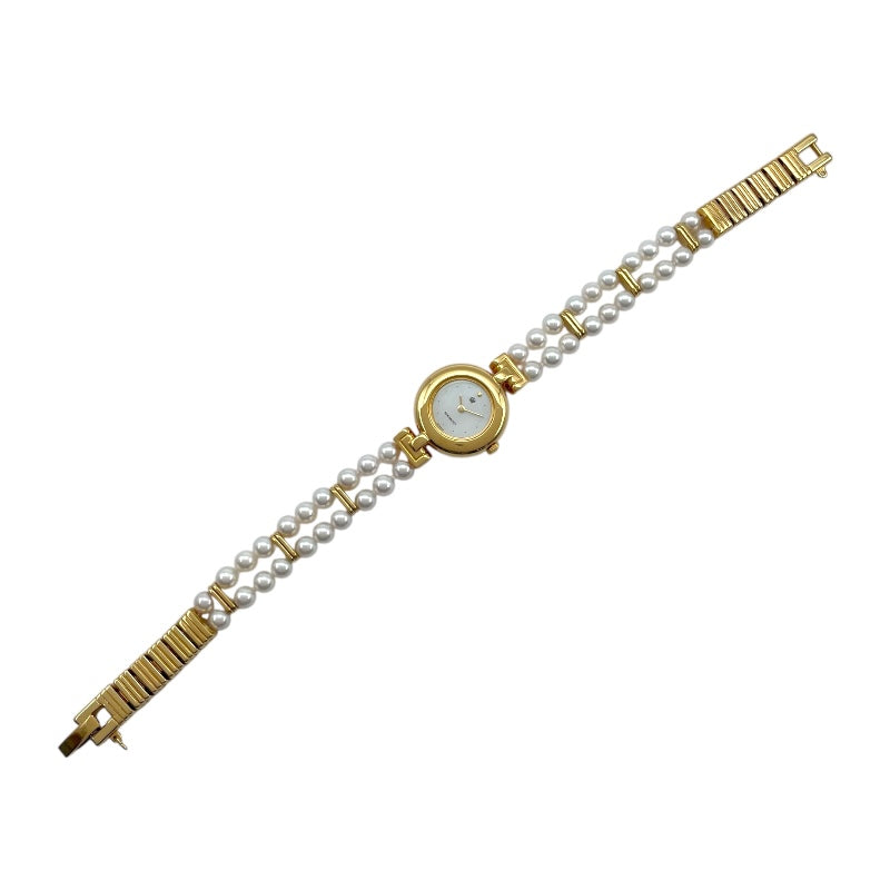 ミキモト MIKIMOTO パールウォッチ JAL限定 4N20-0941 ホワイトシェル GP クオーツ レディース 腕時計