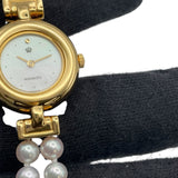 ミキモト MIKIMOTO パールウォッチ JAL限定 4N20-0941 ホワイトシェル GP クオーツ レディース 腕時計