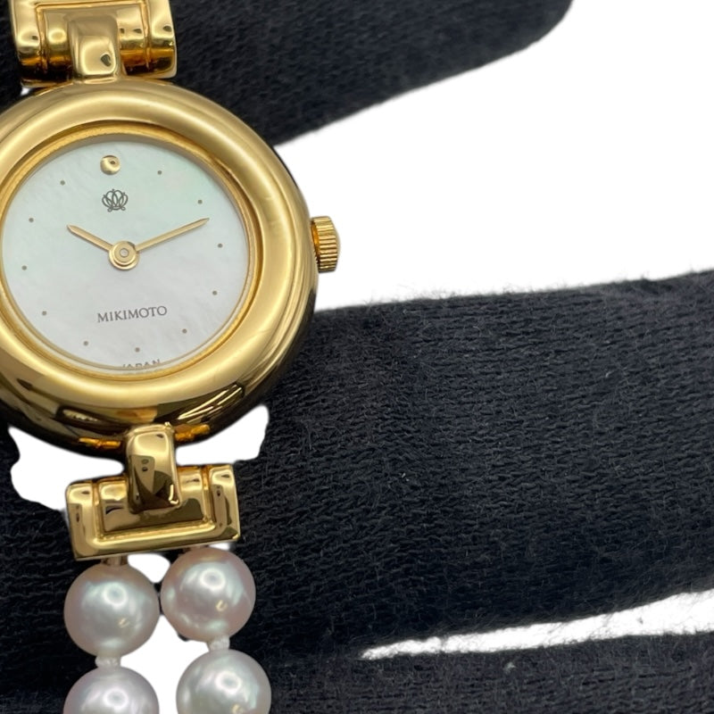 ミキモト MIKIMOTO パールウォッチ JAL限定 4N20-0941 ホワイトシェル GP クオーツ レディース 腕時計