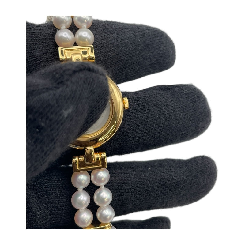 ミキモト MIKIMOTO パールウォッチ JAL限定 4N20-0941 ホワイトシェル GP クオーツ レディース 腕時計