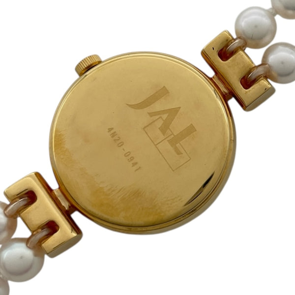 ミキモト MIKIMOTO パールウォッチ JAL限定 4N20-0941 ホワイトシェル GP クオーツ レディース 腕時計