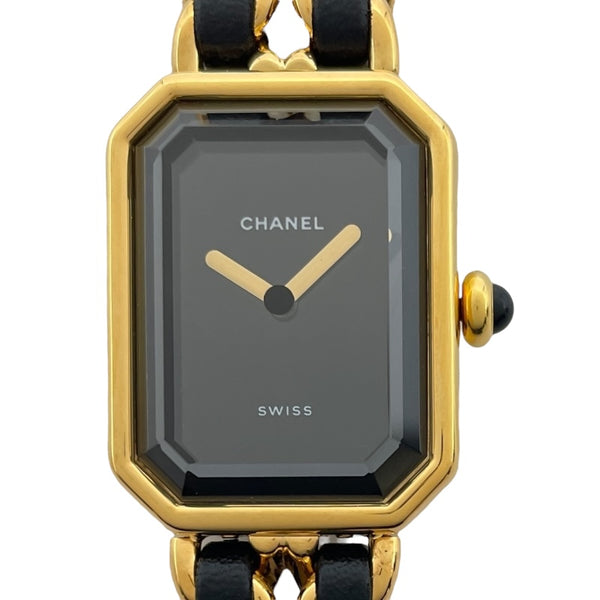 シャネル CHANEL プルミエールS H0001 ブラック GP レディース 腕時計