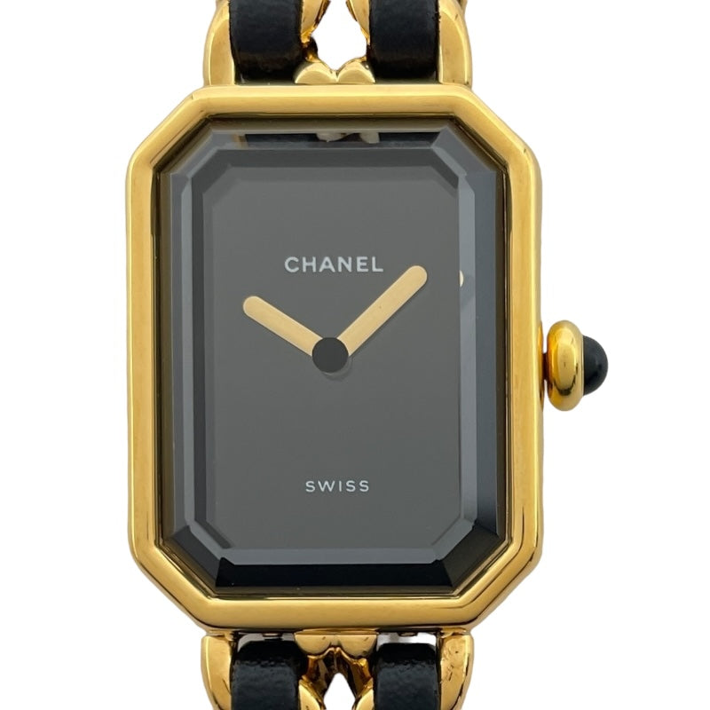 シャネル CHANEL プルミエールS H0001 ブラック GP レディース 腕時計