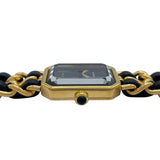シャネル CHANEL プルミエールS H0001 ブラック GP レディース 腕時計