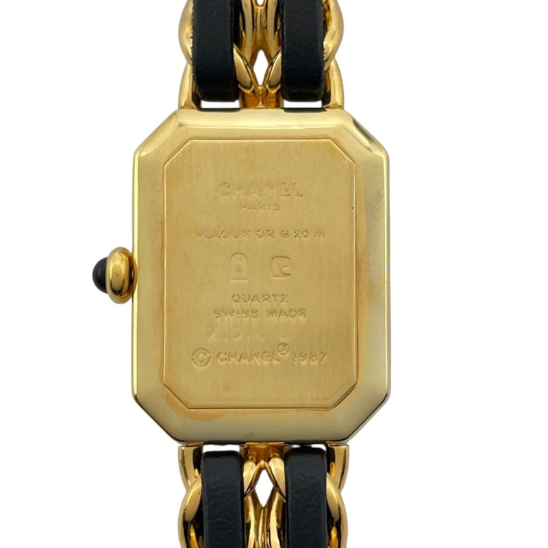 シャネル CHANEL プルミエールS H0001 ブラック GP レディース 腕時計