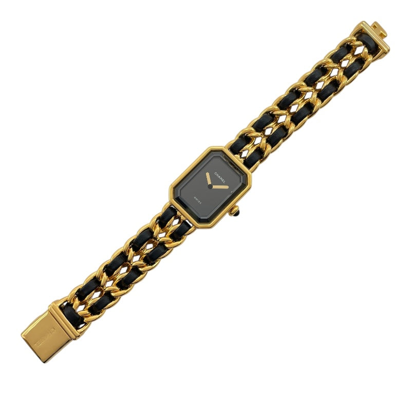 シャネル CHANEL プルミエールS H0001 ブラック GP レディース 腕時計