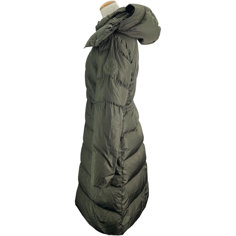 モンクレール MONCLER AGOT ベルト付ダウンコート F20931D50700 カーキ ナイロン レディース ダウンジャケット