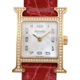 エルメス HERMES Hウォッチ ミニ　ホワイトシェル HH1.173 K18ピンクゴールド K18 レディース 腕時計