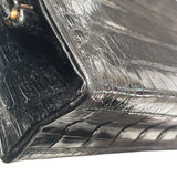 シャネル CHANEL ココマークガマ口ハンドバッグ ブラック ゴールド金具 クロコダイル クロコ レディース ハンドバッグ