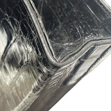 シャネル CHANEL ココマークガマ口ハンドバッグ ブラック ゴールド金具 クロコダイル クロコ レディース ハンドバッグ