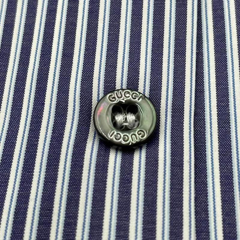 グッチ GUCCI ストライプ 長袖シャツ 307648 ブルー コットン メンズ 長袖シャツ