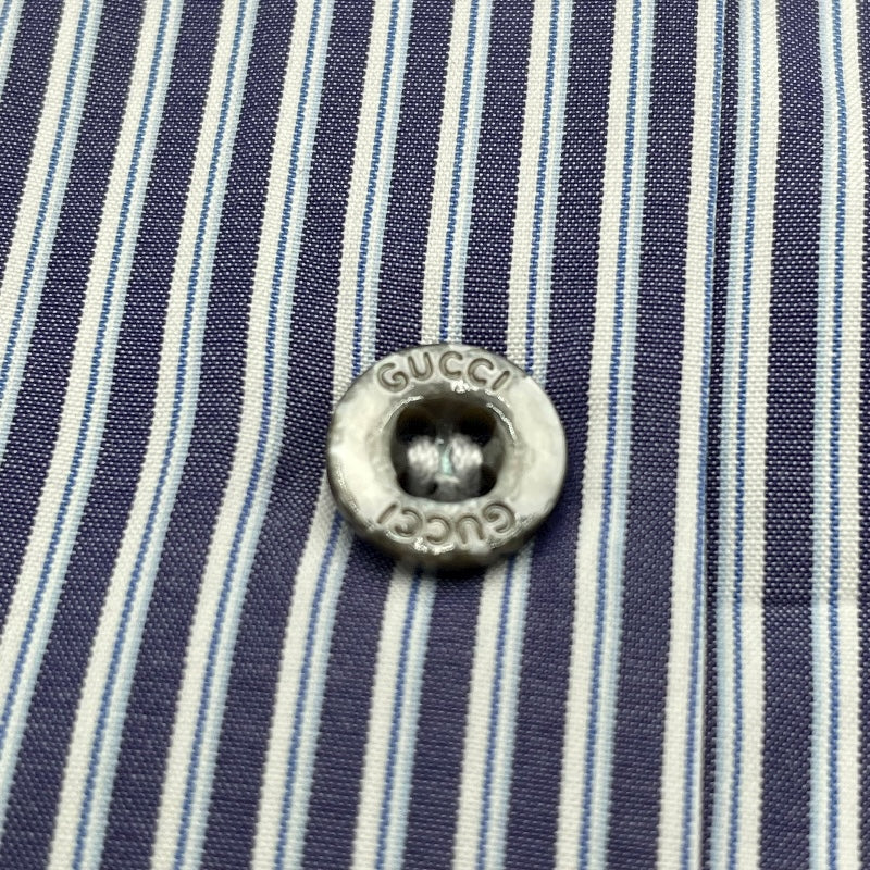 グッチ GUCCI ストライプ 長袖シャツ 307648 ブルー コットン メンズ 長袖シャツ