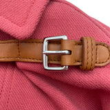 エルメス HERMES ベルト付ガウンウールコート ピンク ウール レディース トレンチコート