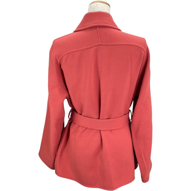 エルメス HERMES ベルト付ガウンウールコート ピンク ウール レディース トレンチコート