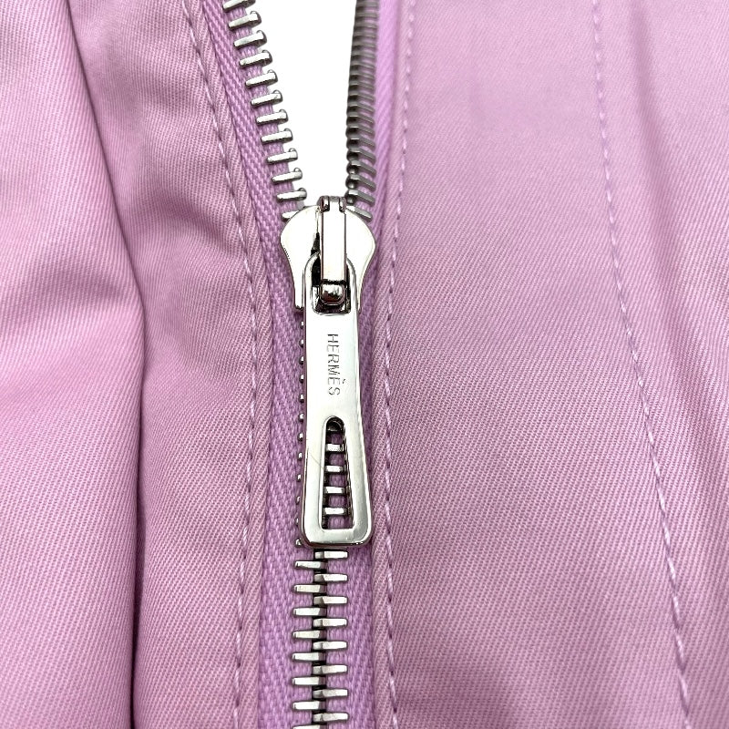 エルメス HERMES セリエボタンロングコート 2E0152D1 ピンク コットン レディース ステンカラーコート