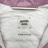 エルメス HERMES セリエボタンロングコート 2E0152D1 ピンク コットン レディース ステンカラーコート